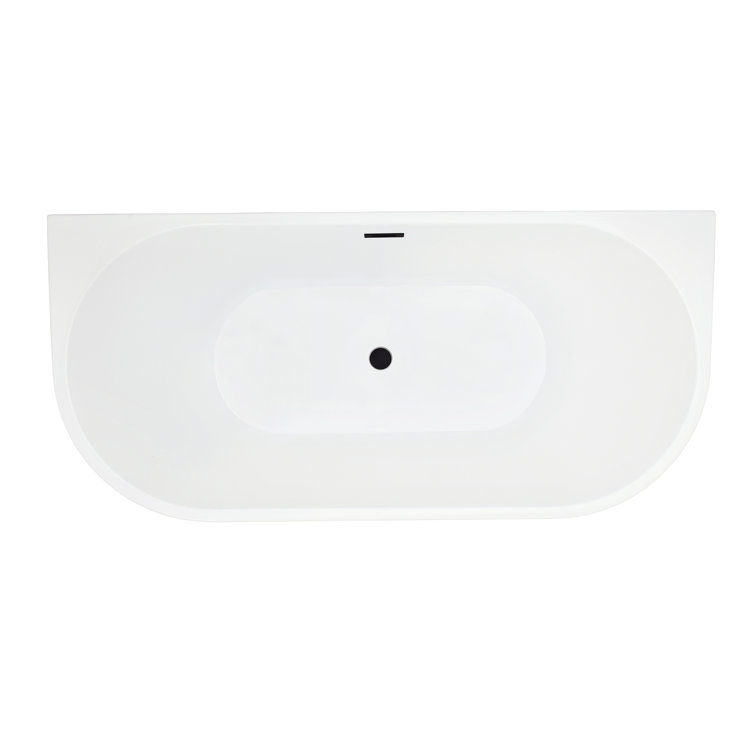 Satchi 67'' White Freestanding Acrylic Soaking Bathtub