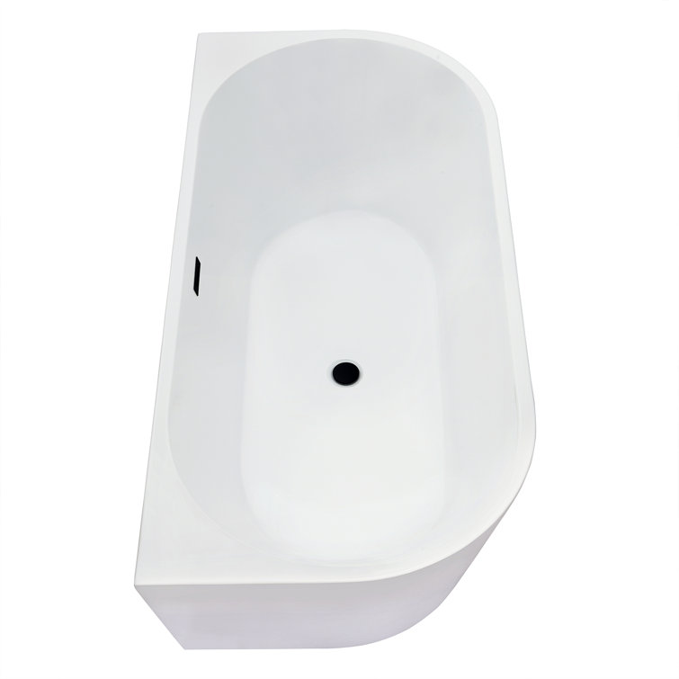 Satchi 67'' White Freestanding Acrylic Soaking Bathtub