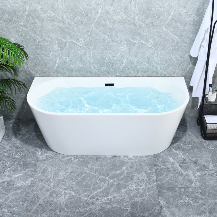 Satchi 67'' White Freestanding Acrylic Soaking Bathtub