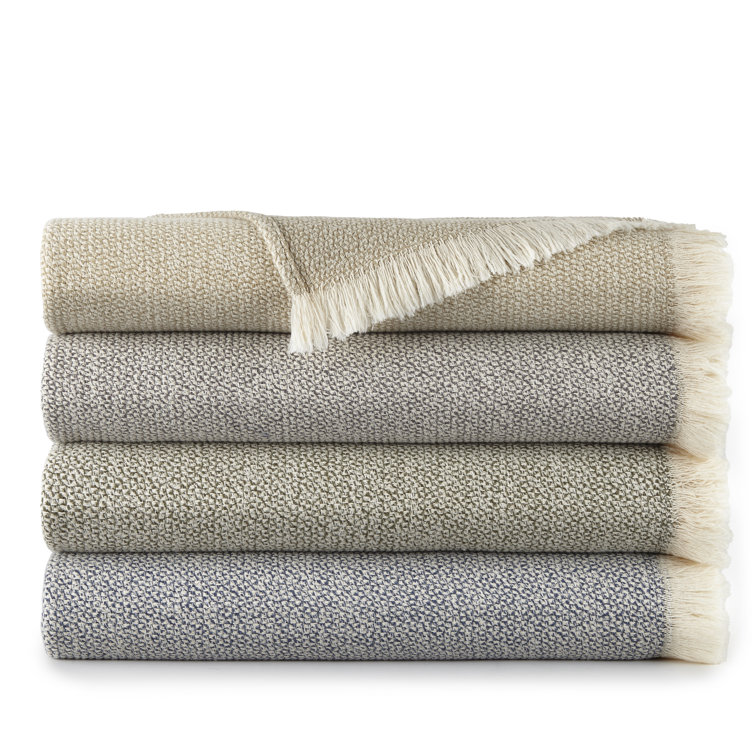 Santa Fe Brush-Fringed Biscuit Cotton Throw - 50" x 70"