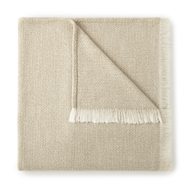Santa Fe Brush-Fringed Biscuit Cotton Throw - 50" x 70"