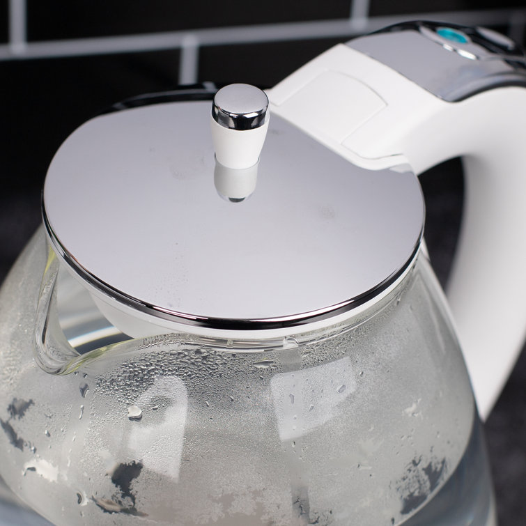 Capresso White and Chrome Glass Electric Kettle, 48 oz