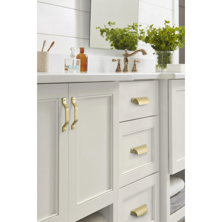 Matte Gold 6-5/16" Cup Cabinet Pull with Mounting Hardware