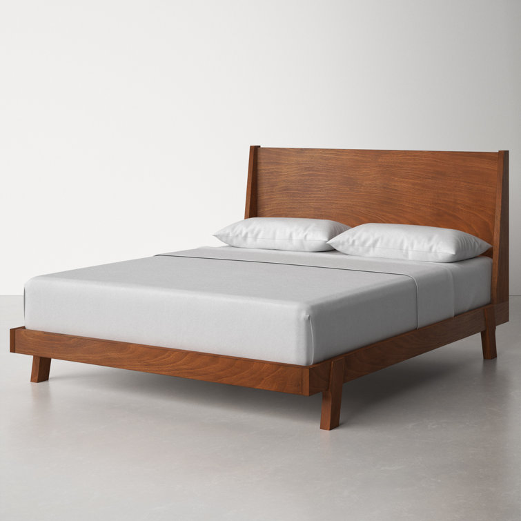 Dakota Acorn Brown Queen Platform Bed with Mahogany Wood