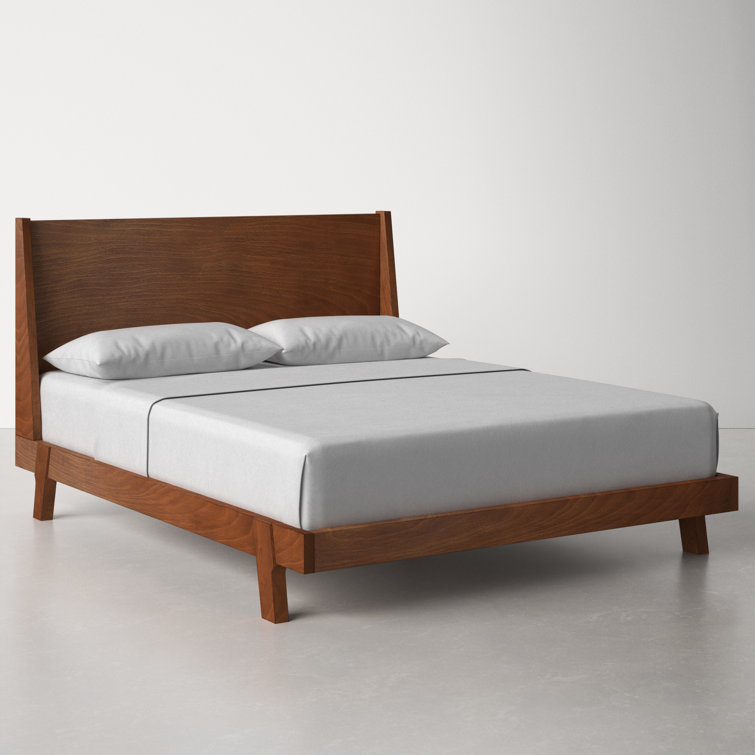 Dakota Acorn Brown Queen Platform Bed with Mahogany Wood