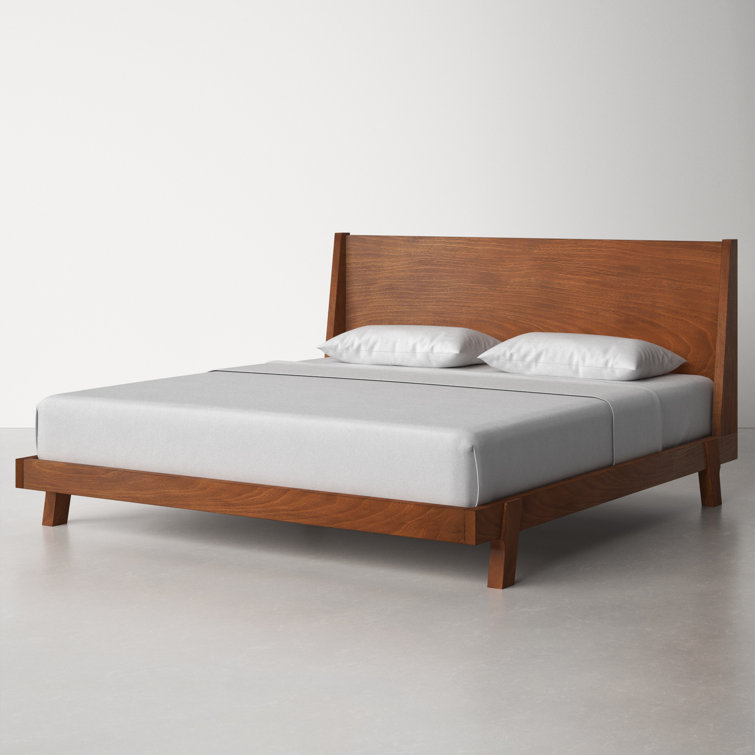Acorn Brown Mahogany California King Platform Bed with Headboard