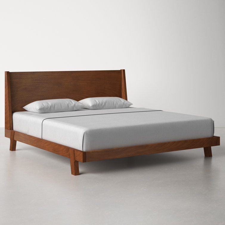 Acorn Brown Mahogany California King Platform Bed with Headboard