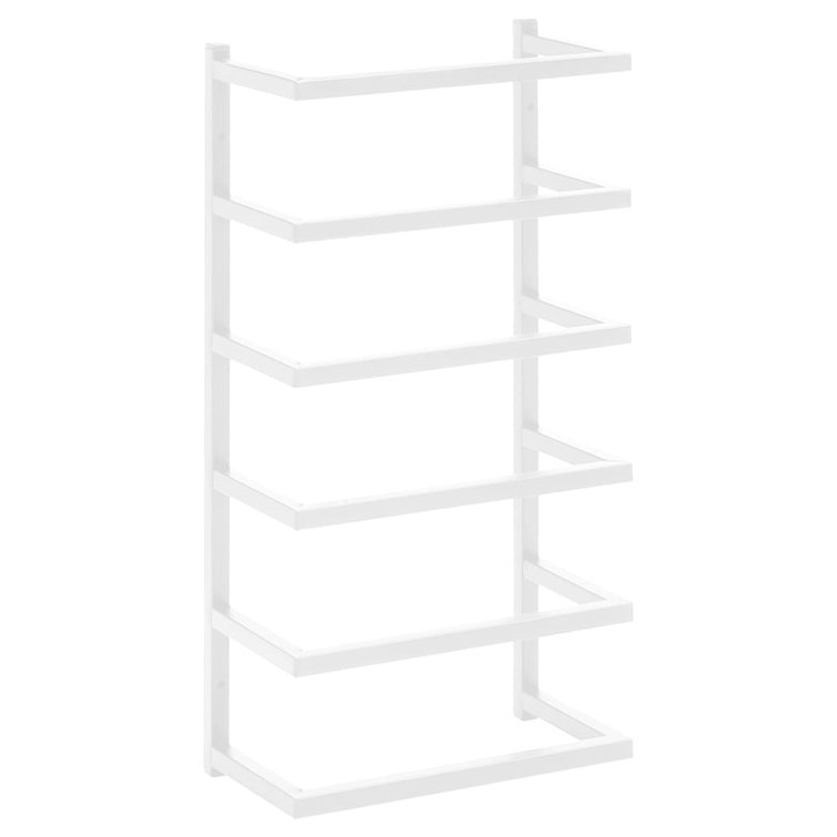 White Steel Wall Mounted Towel Rack 18.9"