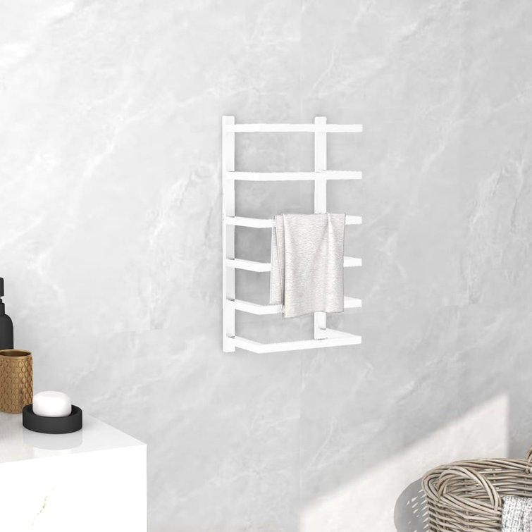 White Steel Wall Mounted Towel Rack 18.9"