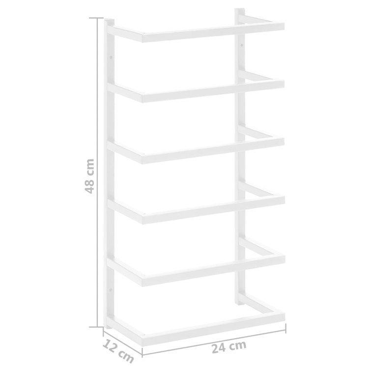 White Steel Wall Mounted Towel Rack 18.9"