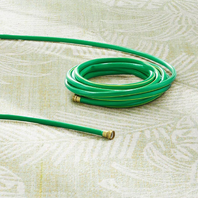 Green and Ivory 5' x 7' Synthetic Rectangular Indoor/Outdoor Area Rug