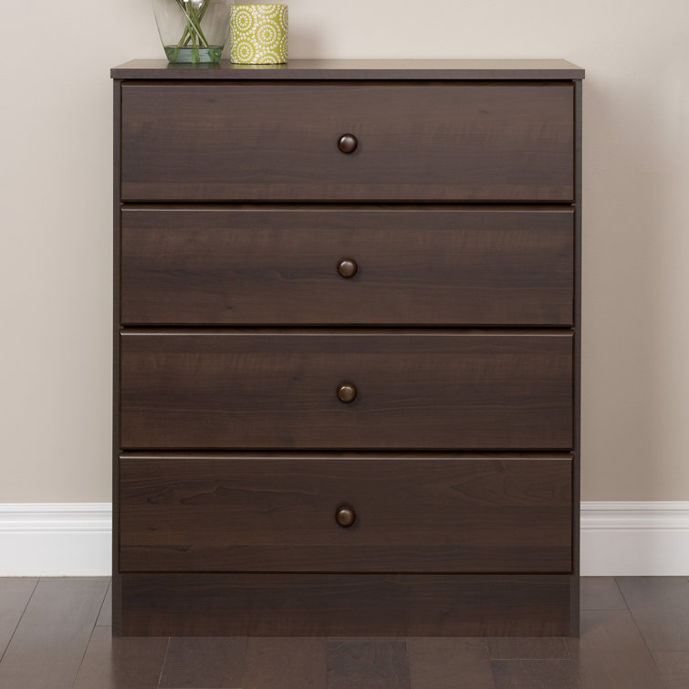 Astrid Espresso 4-Drawer Vertical Wood Dresser