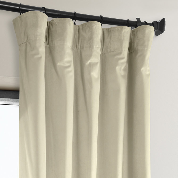 Angora Beige Velvet Blackout Curtain Panel for Windows and Doors