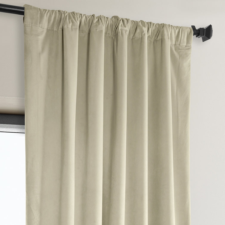 Angora Beige Velvet Blackout Curtain Panel for Windows and Doors
