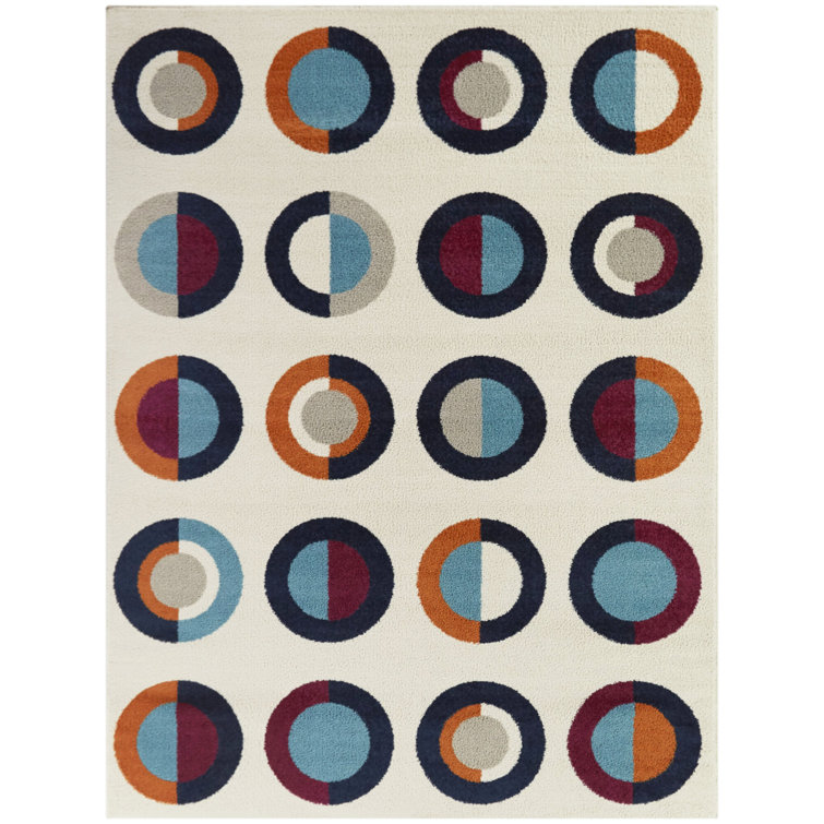 Curie Multicolor Geometric Kids' Synthetic Area Rug