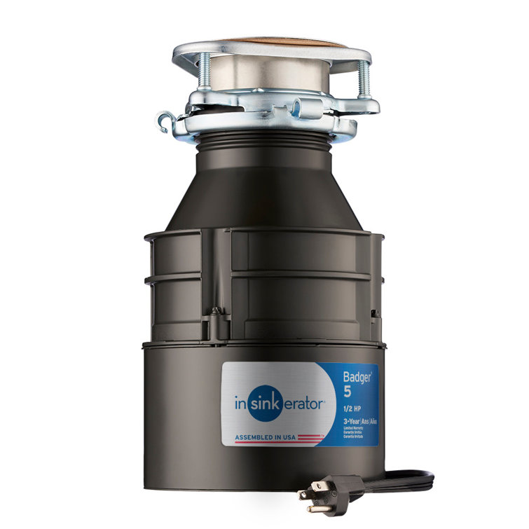 Badger 5 Black and Gray 1/2 HP Continuous Feed Garbage Disposal