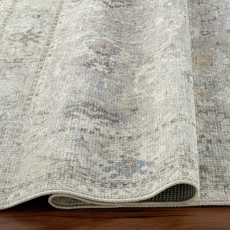 Feather Gray Synthetic Runner Rug, 2'7" x 7'3"