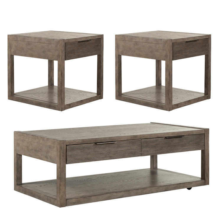 Bartlett Field Dusty Taupe 3-Piece Contemporary Table Set