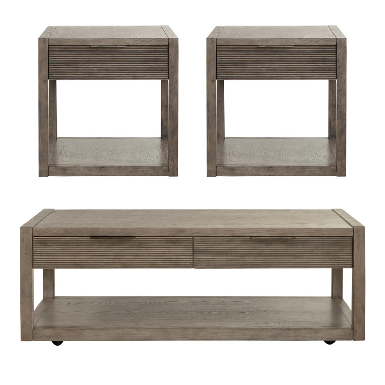 Bartlett Field Dusty Taupe 3-Piece Contemporary Table Set