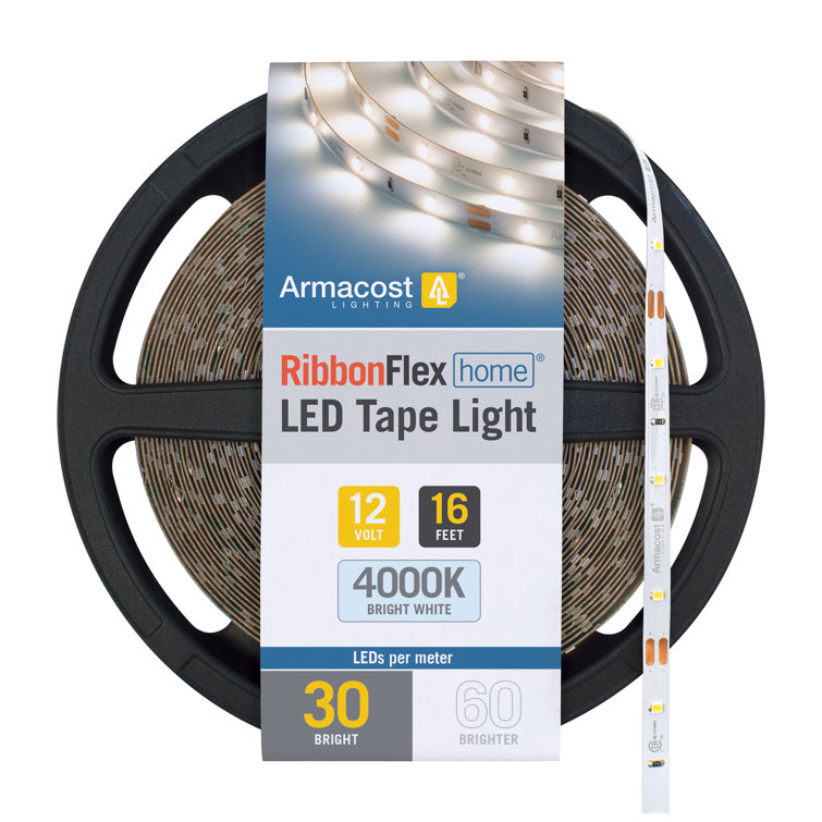 16-Foot Bright White LED Tape Light with 30 LEDs per Meter