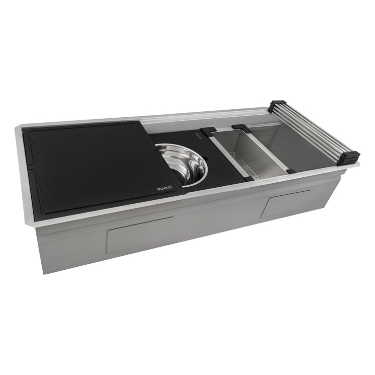 Ruvati 50-inch Stainless Steel Three-Bowl Workstation Sink