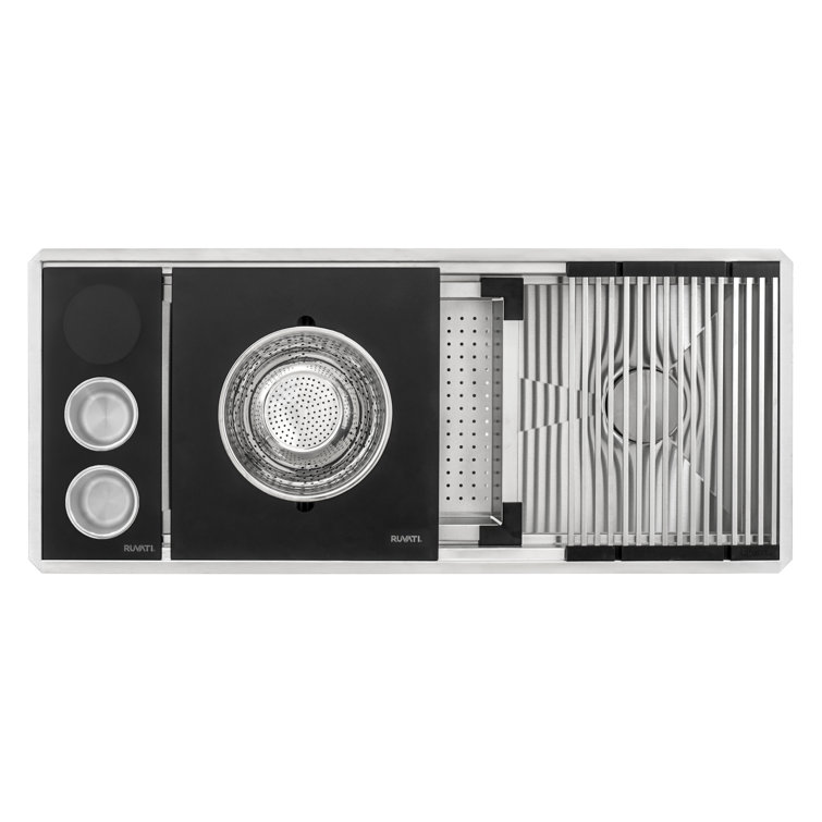 Ruvati 50-inch Stainless Steel Three-Bowl Workstation Sink