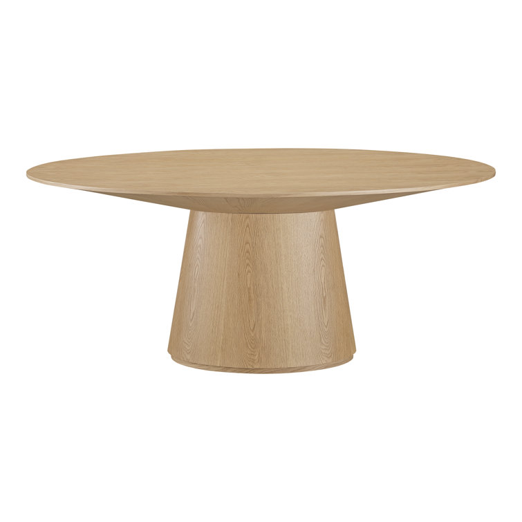 Natural Oak Round Dining Table with Flared Base