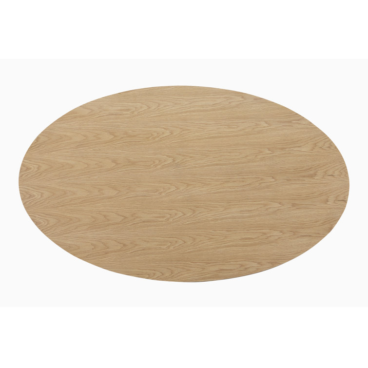 Natural Oak Round Dining Table with Flared Base