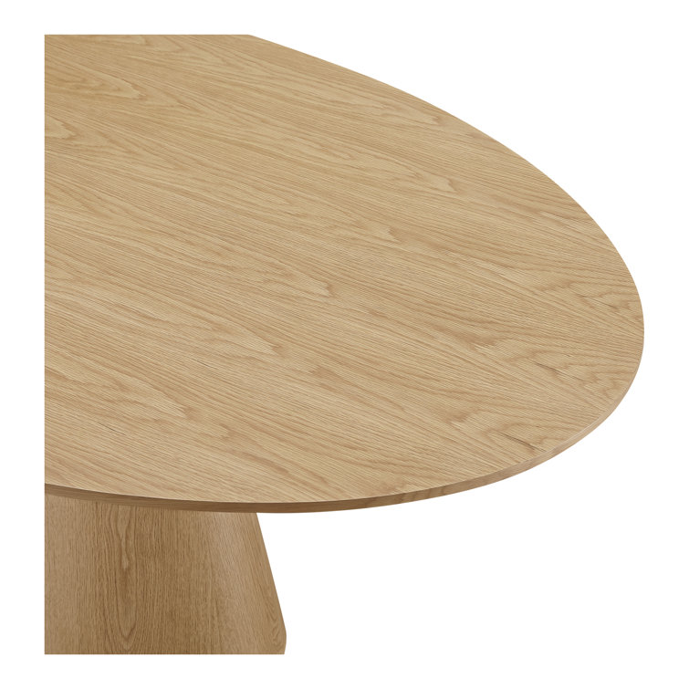Natural Oak Round Dining Table with Flared Base
