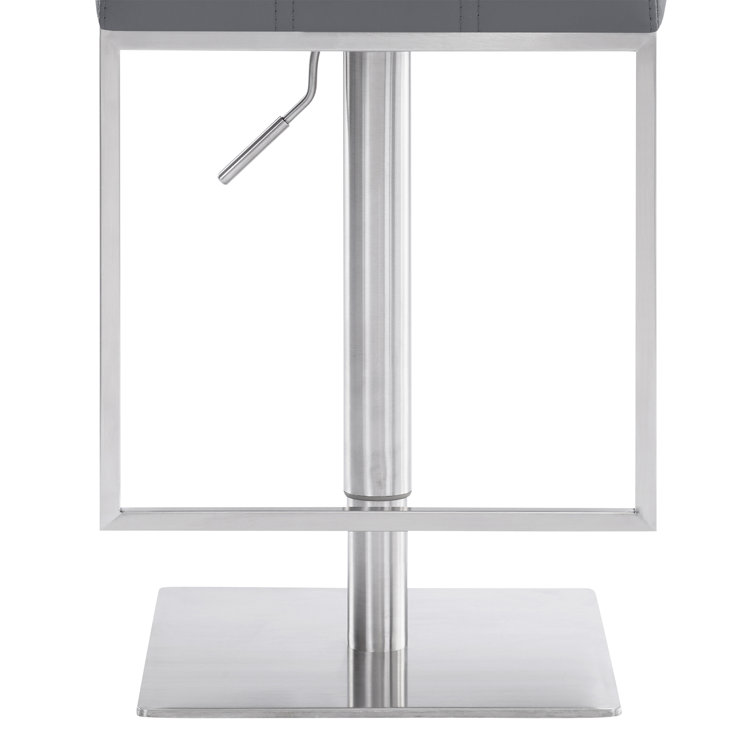 Michele Contemporary Gray Faux Leather Adjustable Swivel Stool
