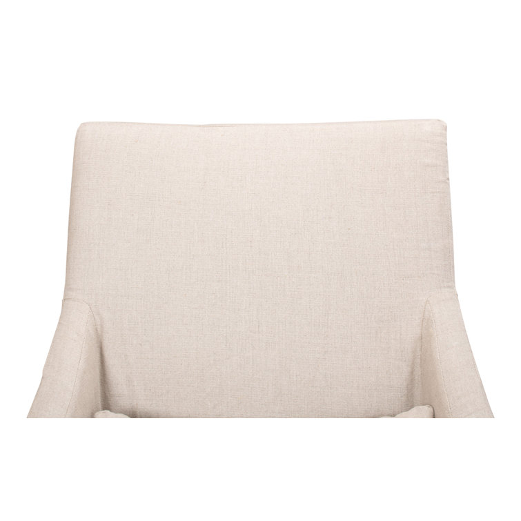 Transitional Beige Skirted Arm Chair with Matching Kidney Pillow
