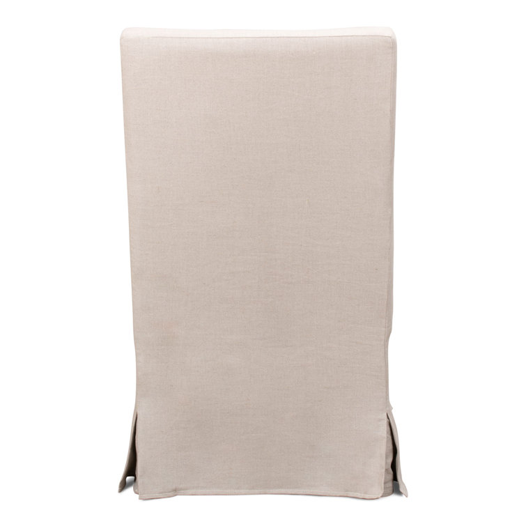 Transitional Beige Skirted Arm Chair with Matching Kidney Pillow