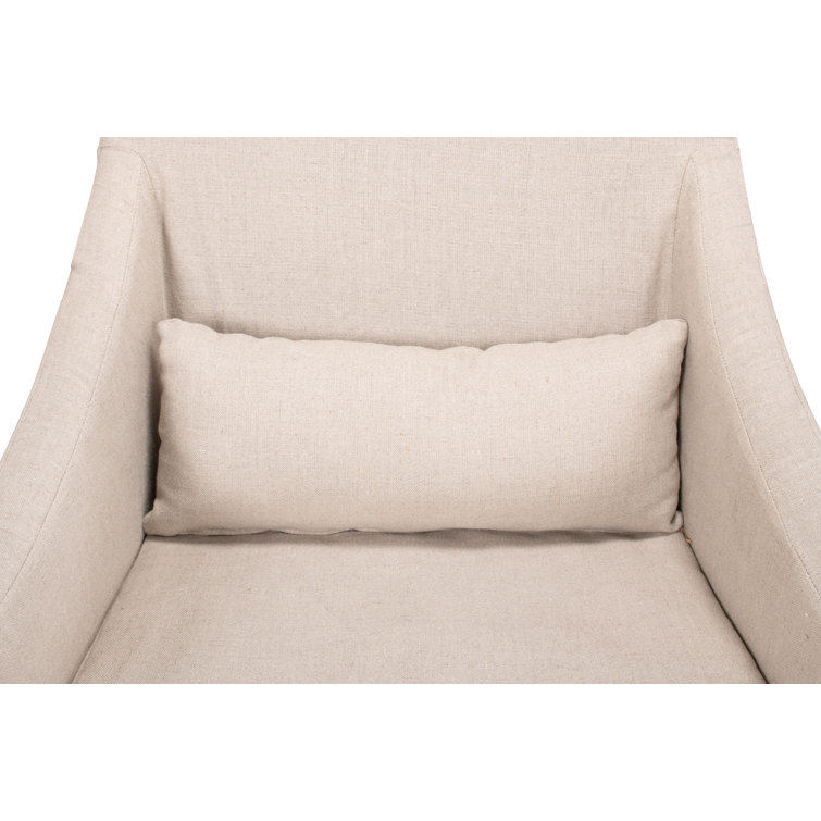 Transitional Beige Skirted Arm Chair with Matching Kidney Pillow