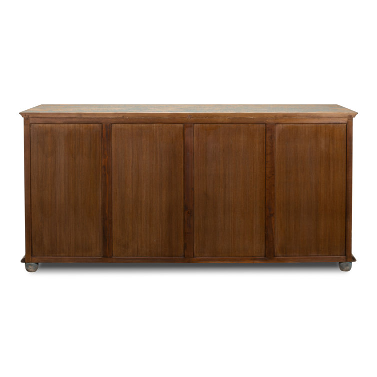 Blue and White Pine Diamond Pattern Sideboard