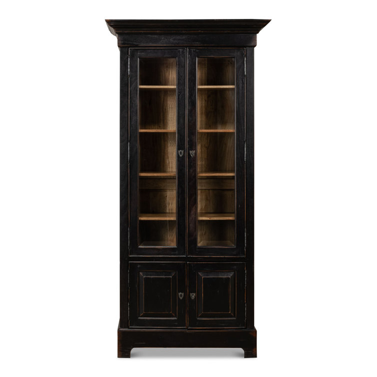 Ebony Black Adjustable Wood Traditional Bookcase