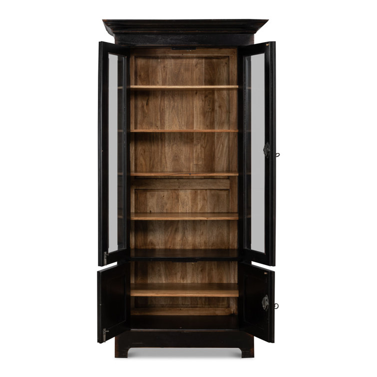 Ebony Black Adjustable Wood Traditional Bookcase