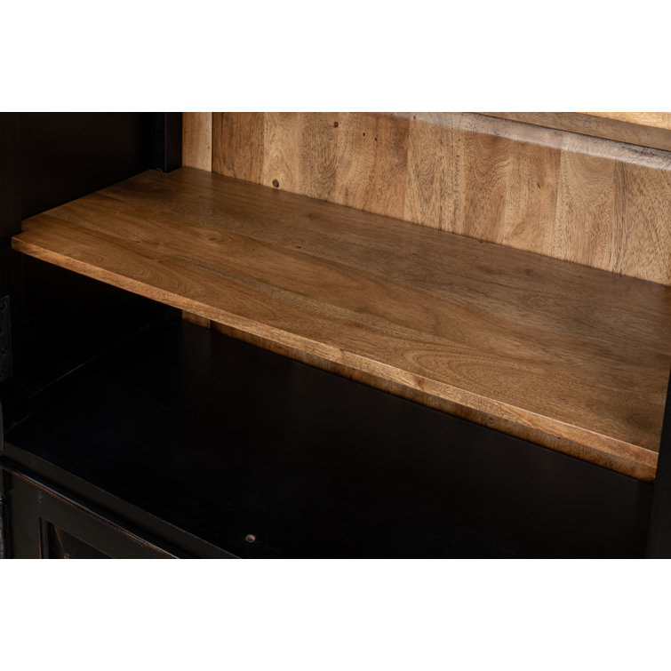 Ebony Black Adjustable Wood Traditional Bookcase