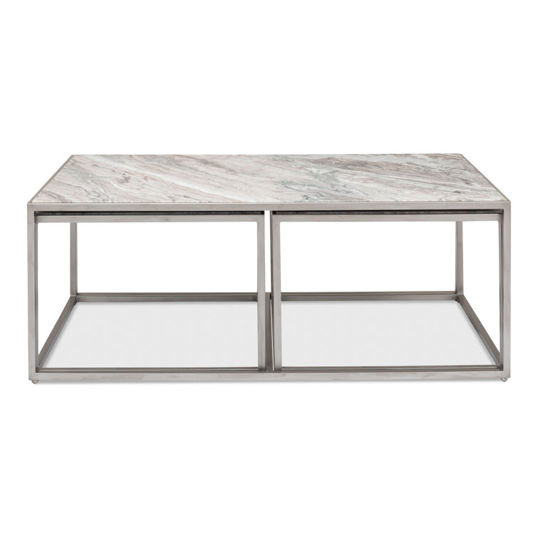 3-Piece Marble Top Nesting Coffee Table Set