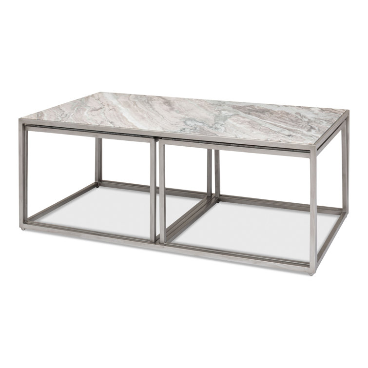 3-Piece Marble Top Nesting Coffee Table Set