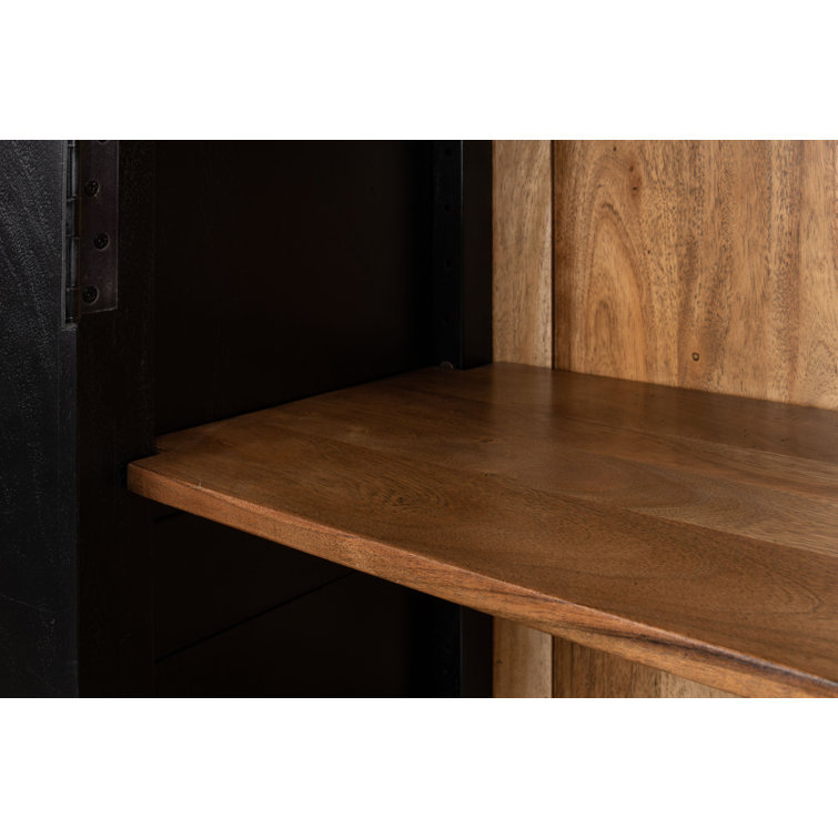 Ebony Black Adjustable Wood Traditional Bookcase