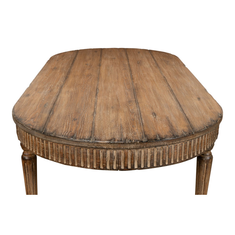 Brown Oval Extendable Wood Dining Table