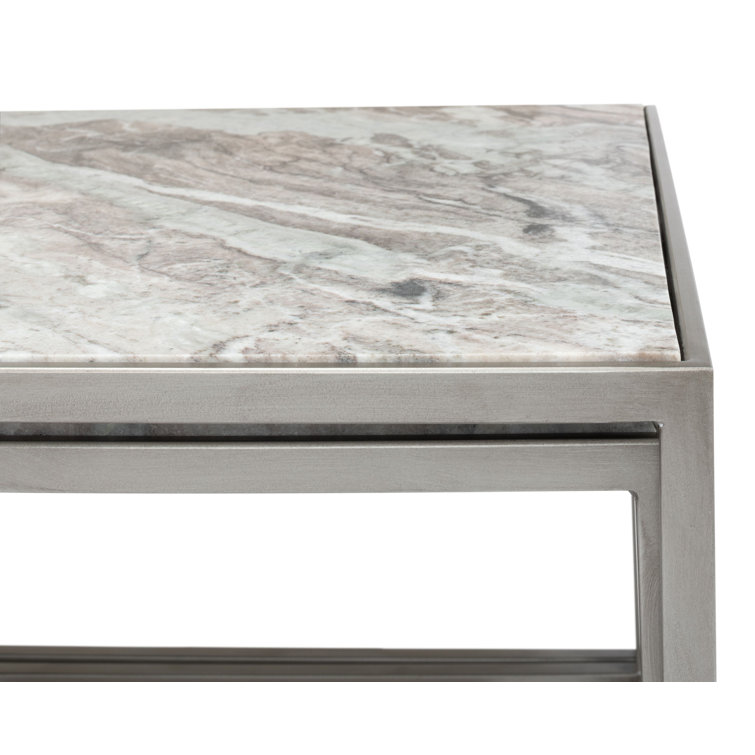 3-Piece Marble Top Nesting Coffee Table Set