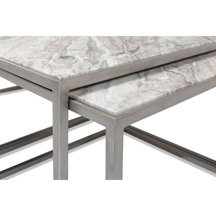 3-Piece Marble Top Nesting Coffee Table Set