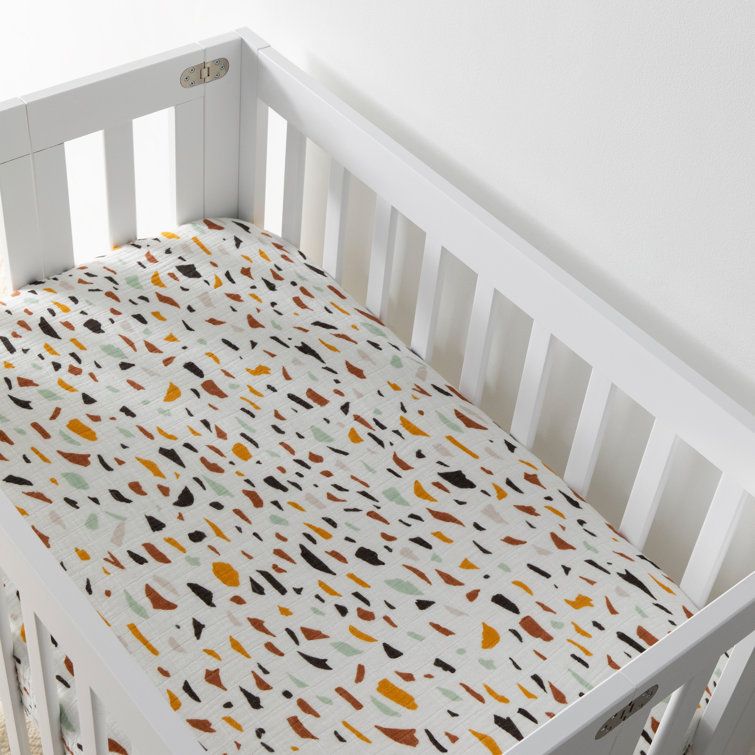 Organic Cotton Terrazzo Pattern Mini Crib Sheet