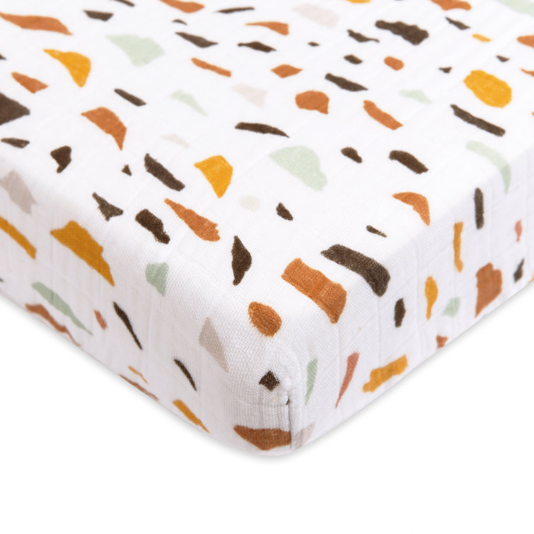 Organic Cotton Terrazzo Pattern Mini Crib Sheet