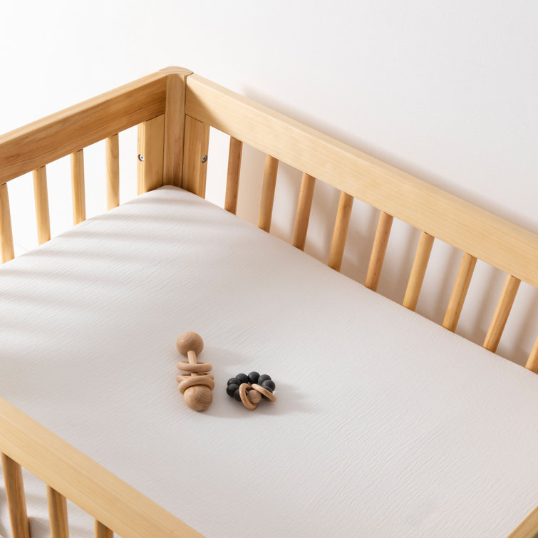White Organic Cotton Muslin Baby Crib Sheet