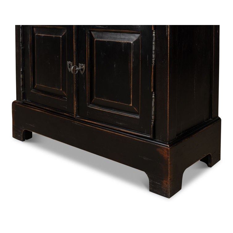 Ebony Black Adjustable Wood Traditional Bookcase