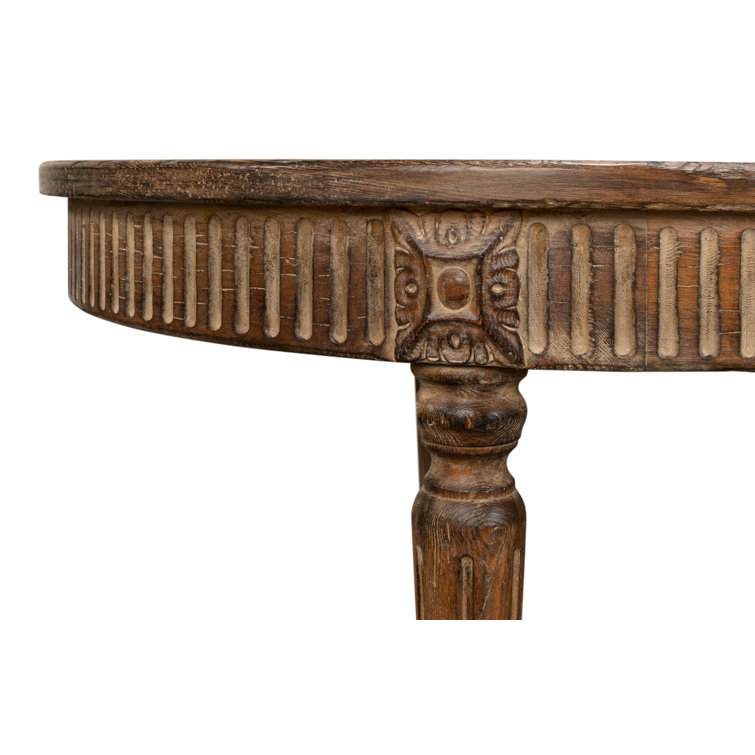 Brown Oval Extendable Wood Dining Table