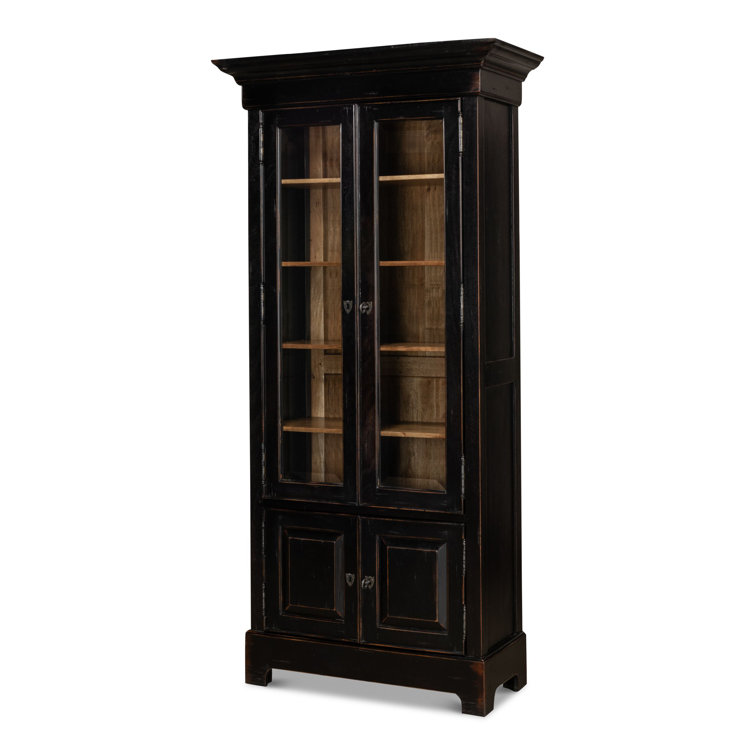 Ebony Black Adjustable Wood Traditional Bookcase