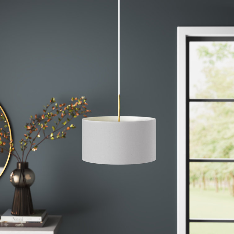Finley Antique Brass and Glass Drum Pendant Light